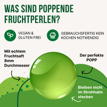 Laden Sie das Bild in den Galerie-Viewer, Bubble Tea-Set - Grüner Apfel Boba 100g, Erdbeer Sirup 30ml, Mango Sirup 30ml, 4x Strohhalme + 2x Jasmin-Tee