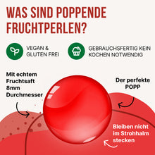 Laden Sie das Bild in den Galerie-Viewer, Bubble Tea-Set - Erdbeer-Boba 100g, Grüner Apfel Sirup 30ml, Pfirsich Sirup 30ml, 4x Strohhalme + 2x Jasmin-Tee