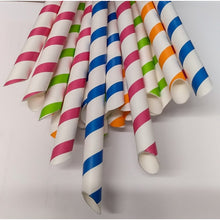 Load image into Gallery viewer, Bubble Tea Paper Straws - Mixed Colors - 12mm x 240mm (with 45° cut)