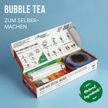 Charger l&#39;image dans la galerie, Bubble Tea-Set - Grüner Apfel Boba 100g, Erdbeer Sirup 30ml, Mango Sirup 30ml, 4x Strohhalme + 2x Jasmin-Tee
