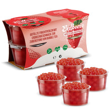 Load image into Gallery viewer, Bubble Tea Perlen Set - 4x Popping Boba Erdbeere | 100g pro Packung
