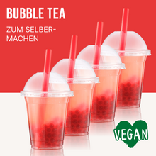 Load image into Gallery viewer, Bubble Tea Perlen Set - 4x Popping Boba Erdbeere | 100g pro Packung
