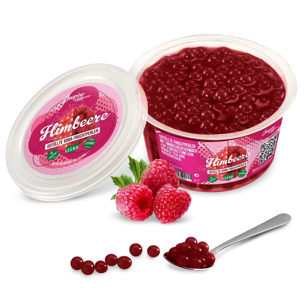 Popping Boba Fruchtperlen fuer Bubbletee, Himbeere