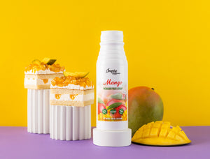 Emballage combiné sirop de mangue 300ml &amp; perles de fraise 450g