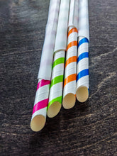 Load image into Gallery viewer, Bubble Tea Paper Straws - Mixed Colors - 12mm x 240mm (with 45° cut)
