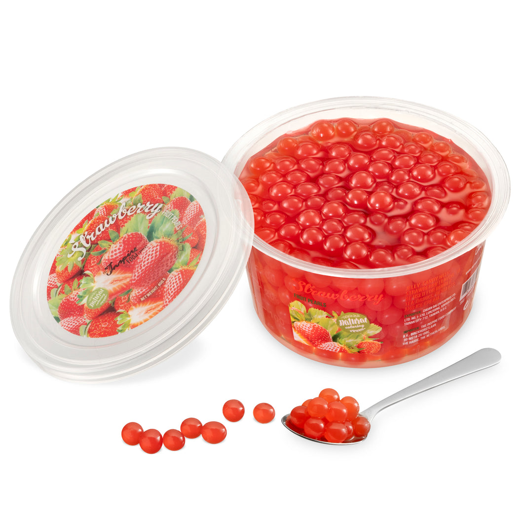 Strawberry Popping Boba Fruit Pearls for Bubble Tea